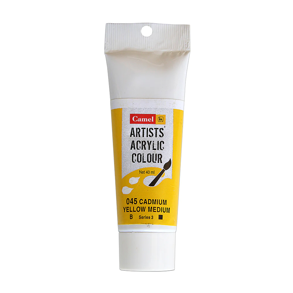 Camel Artists Acrylic Colour Series 3:40ml Tubes Cadmium Yellow Meduim