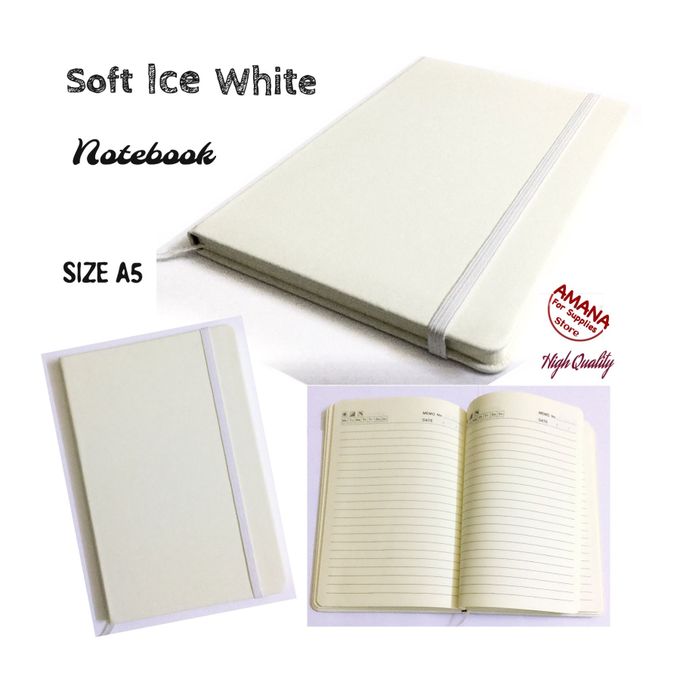 Amana - Notebook A5 - Cream Paper - Soft Leather - White