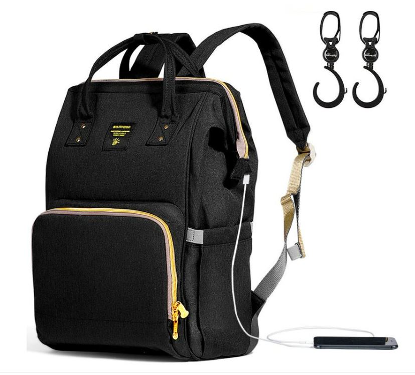 Sunveno Bag with USB - Black + Hooks