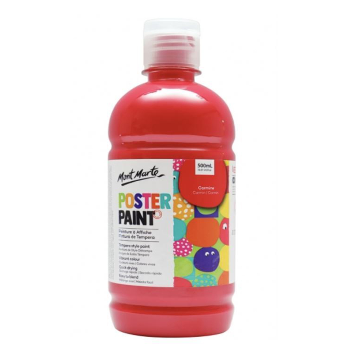 Mont Marte, Poster Paint, Carmine Color - 500 Ml