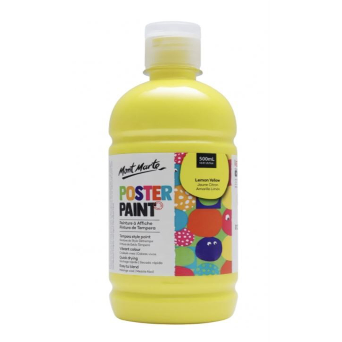 Mont Marte, Poster Paint, Lemon Yellow Color - 500 Ml