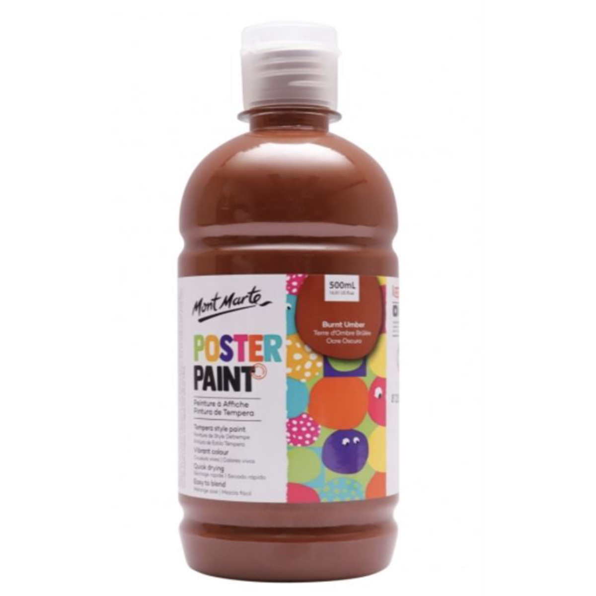 Mont Marte, Poster Paint, Burnt Umber Color - 500 Ml