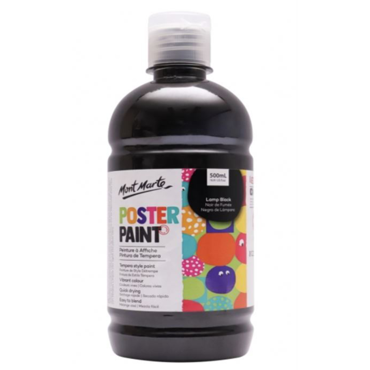 Mont Marte, Poster Paint, Lamp Black Color - 500 Ml