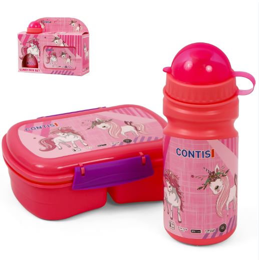 Eazy Kids Lunch Box wt Bottle - Red