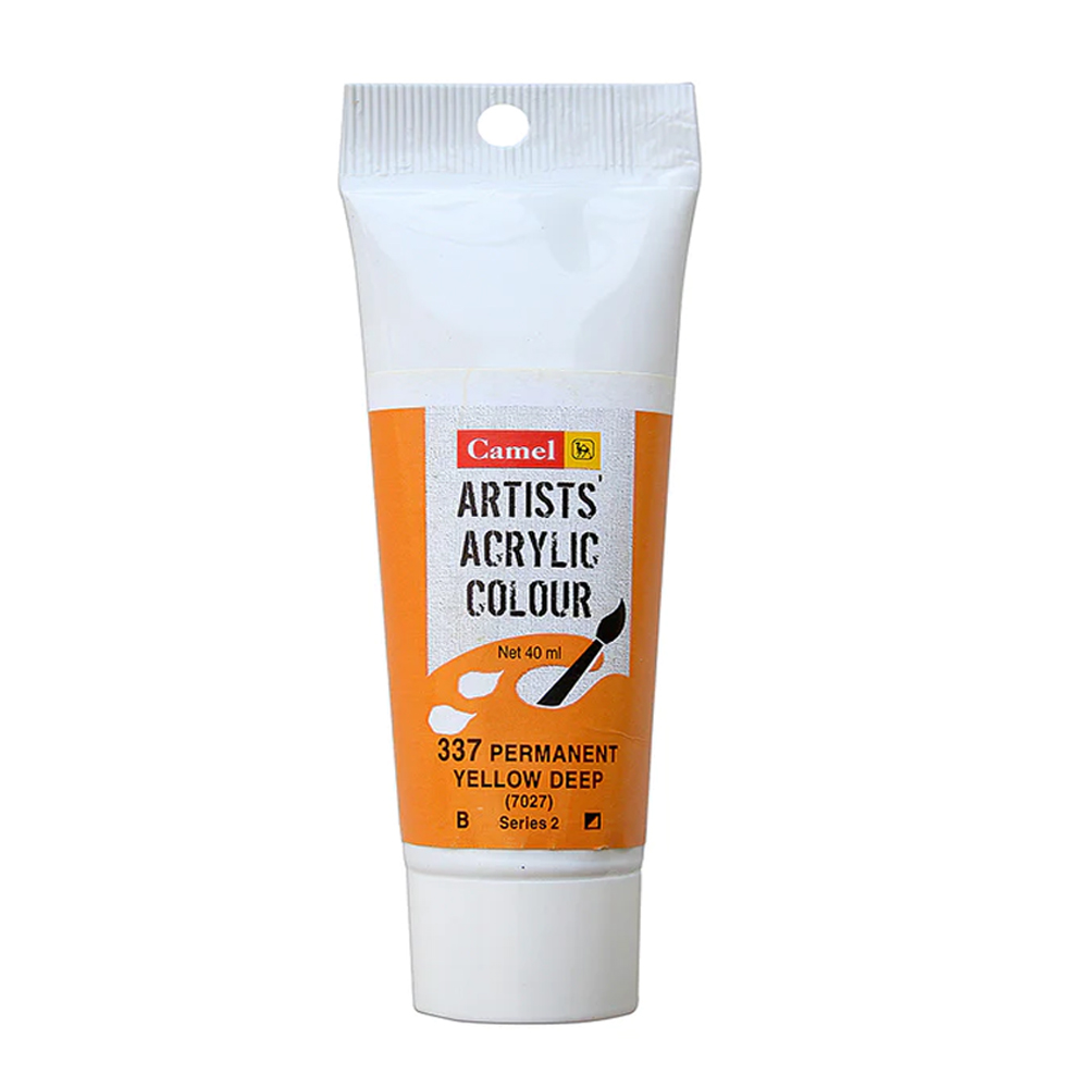 Camel Artists Acrylic Colour Series 2:40ml Tubes Permanent Yellow Deep