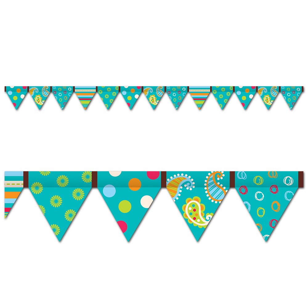Dots on Turquoise Pennant Border CTP-7144