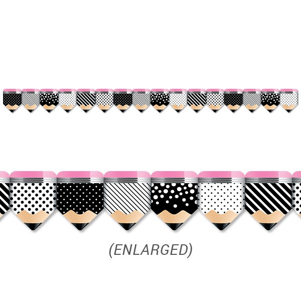 Bold & Bright Striped and Spotted Pencils Border CTP-8345