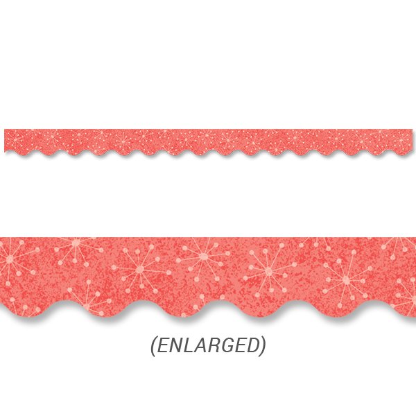 Mid-Century Mod Red Atomic Stars Border CTP-8412