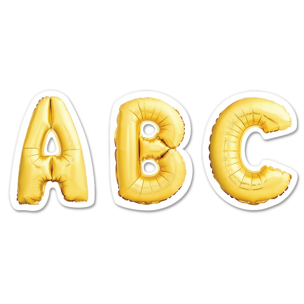 Gold Mylar Balloon 2" Uppercase Letter Stickers CTP-8462