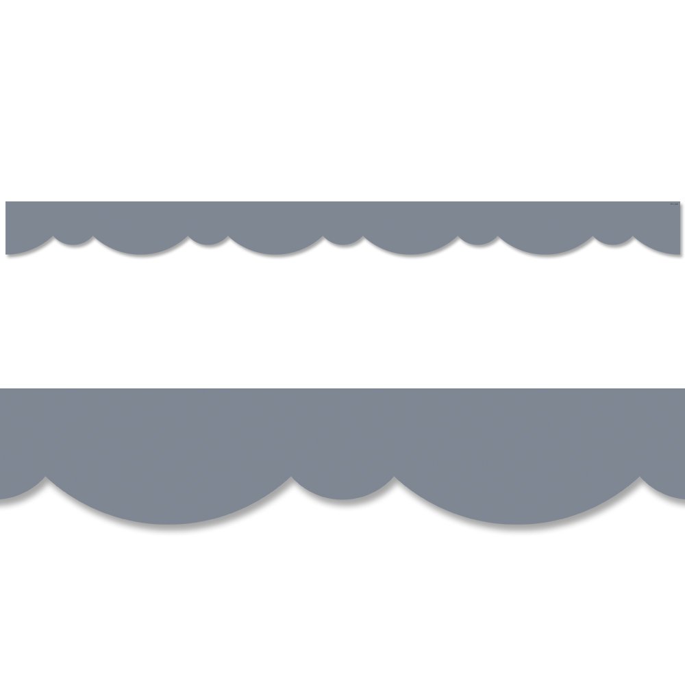 Charcoal Gray Stylish Scallops Border CTP-8564