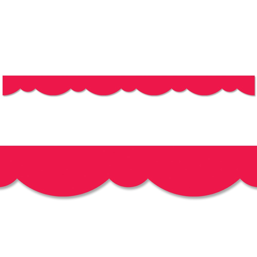 Poppy Red Stylish Scallops Border CTP-8567