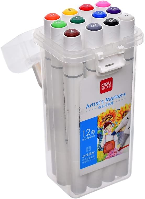 Deli Box Pens Marker 12-pencil bars beveled and normal 70804-12