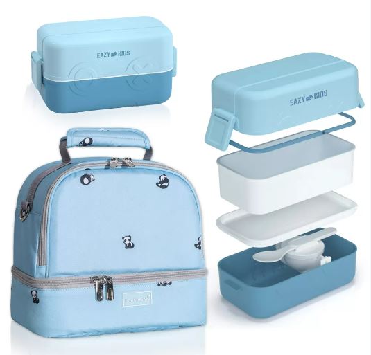 Eazy Kids Lunch box and Lunch bagط·آ¢ط¢آ Set - Blue