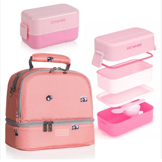 Eazy Kids Lunch box and Lunch bagط·آ¢ط¢آ Set - Pink