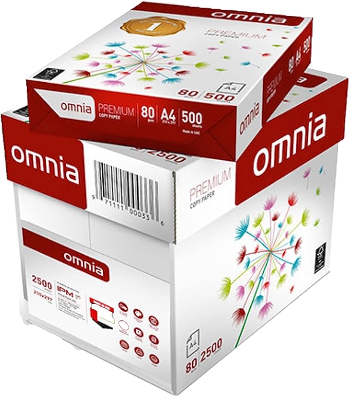 Paper Box Omnia A4 - 80 gm, 500 sheets, 5 Packs