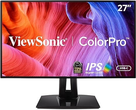 ViewSonic Premium Monitor IPS 1440p Monitor, 27-Inch With Advanced Ergonomics, VP2768a