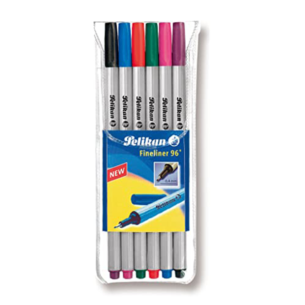 Pelikan 940650 Fineliner 96, 6 Piece, 6 Colors