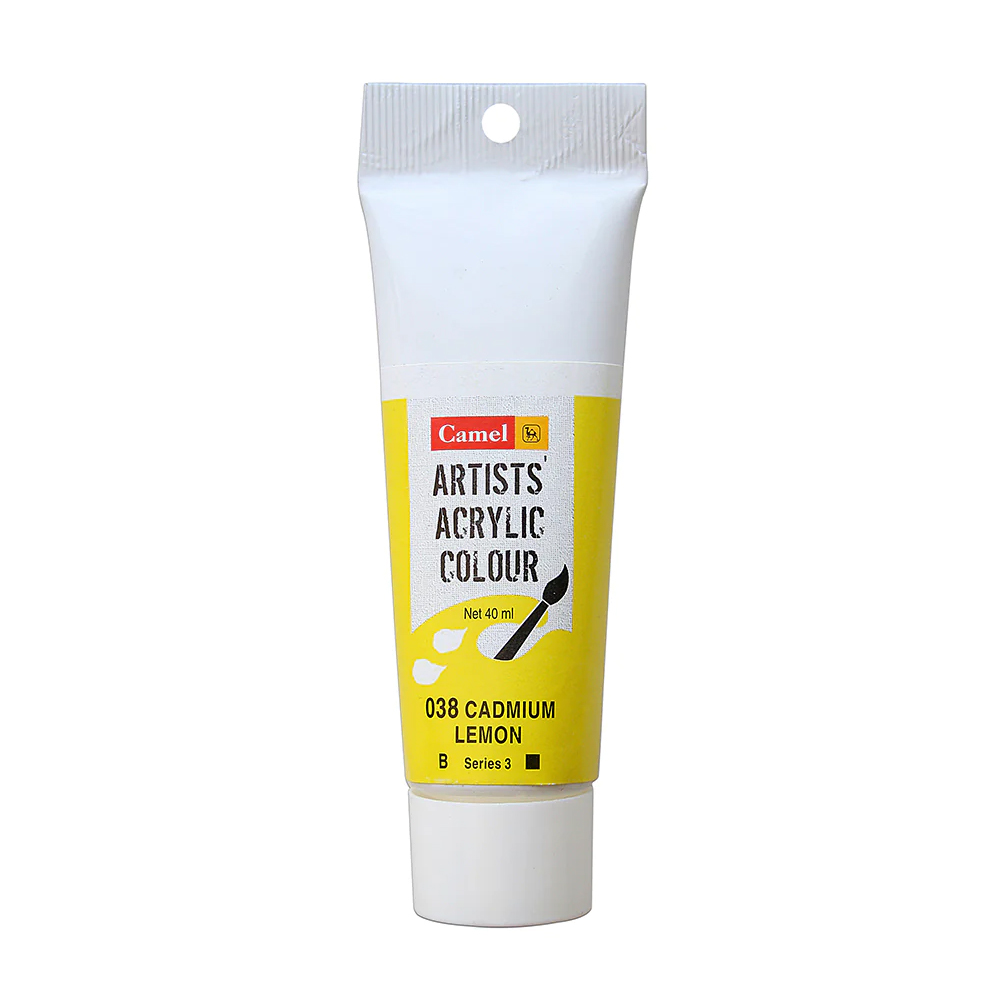 Camel Artists Acrylic Colour Series 3:40ml Tubes Cadmium Lemon