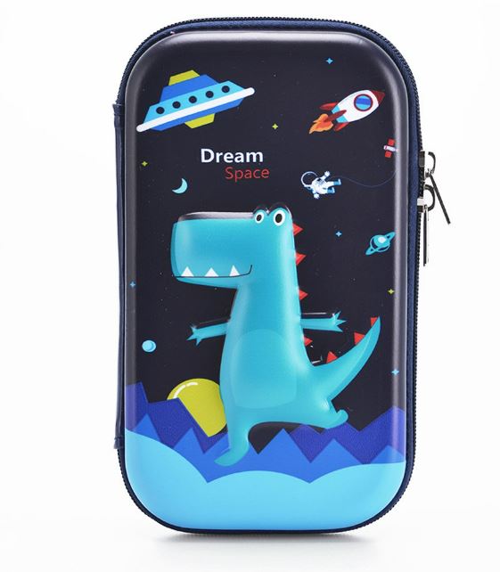 Eazy Kids Dinosaur XL Pencil Case-Blue