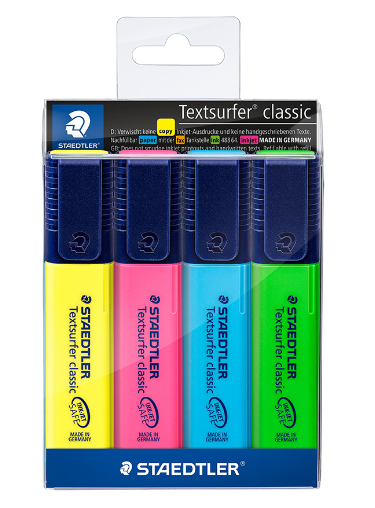 staedtler 4 neon colored highlighter set