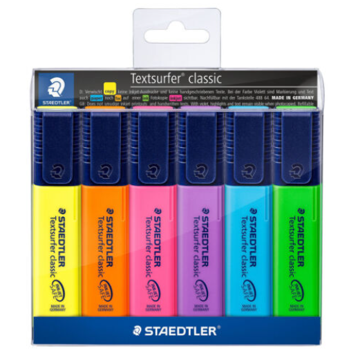 staedtler set of 6 neon colored highlighters