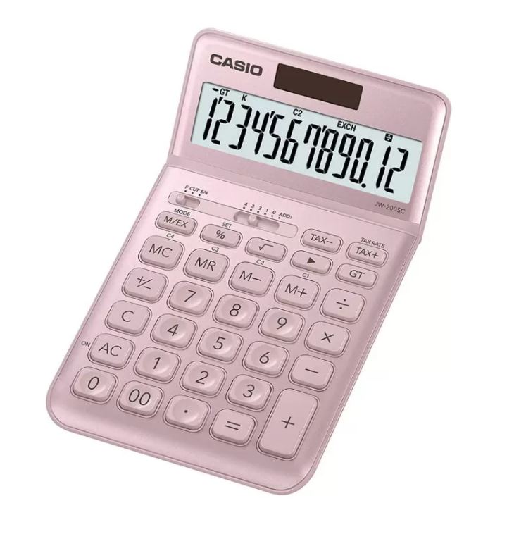 Casio Calculator (JW-200SC-PK-N-DP) Practical, Pink