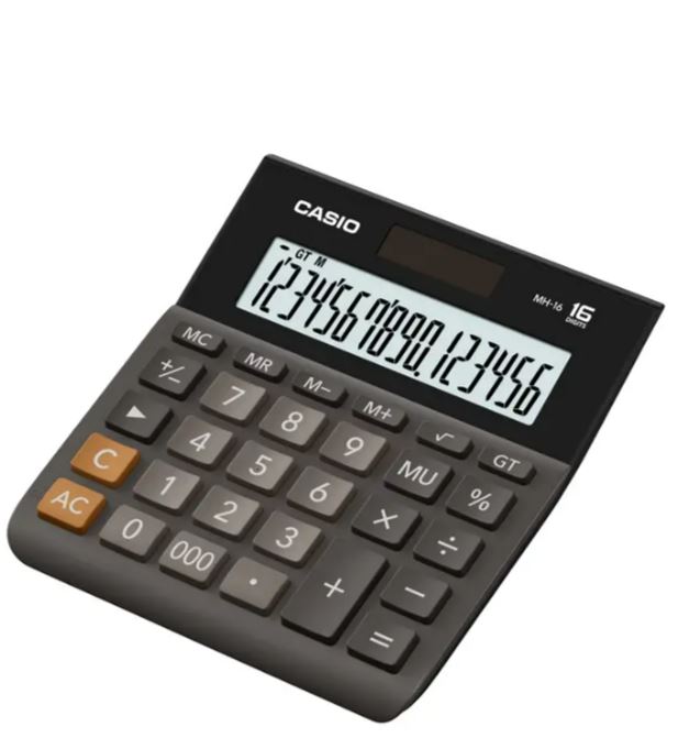  Casio Calculator (MH-16-BK-W-DP) Practical, Black