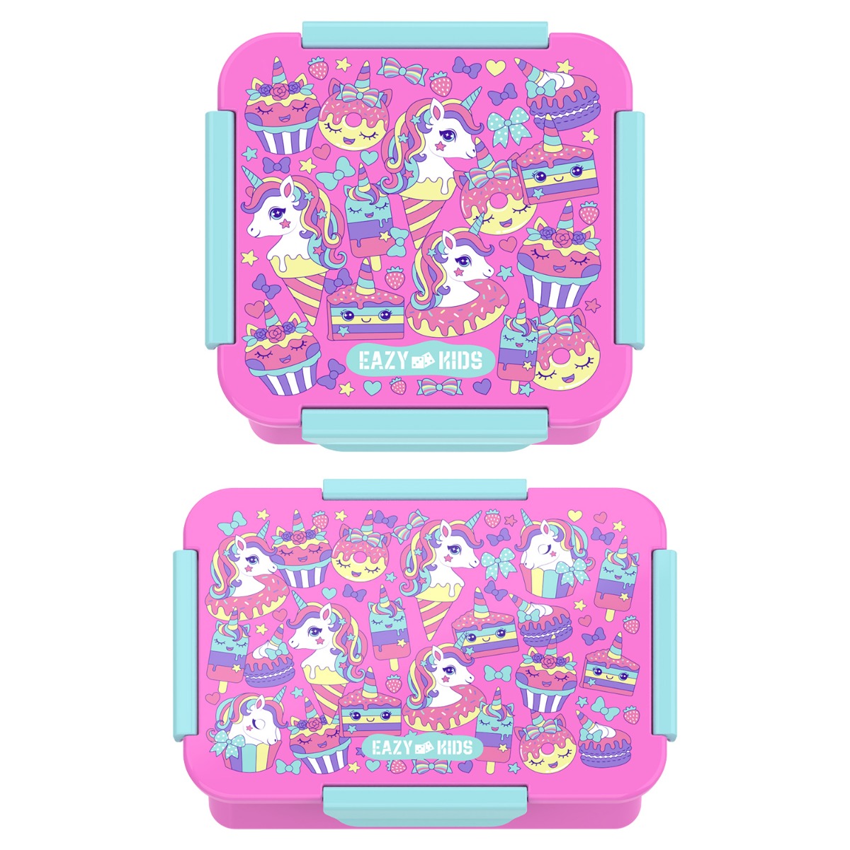 Eazy Kids Lunch Box Set, Unicorn Desert - Pink