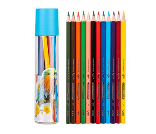 Deli Wooden Colored Pencil 12 colors, EC111-12
