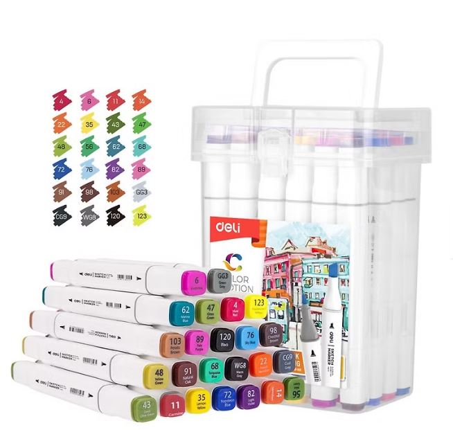 Deli Double Headed Marker Set 24 Colors, E70801-24