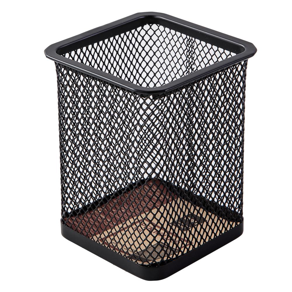 Deli Metal Pen Holder Square - Black (1pc), E9174