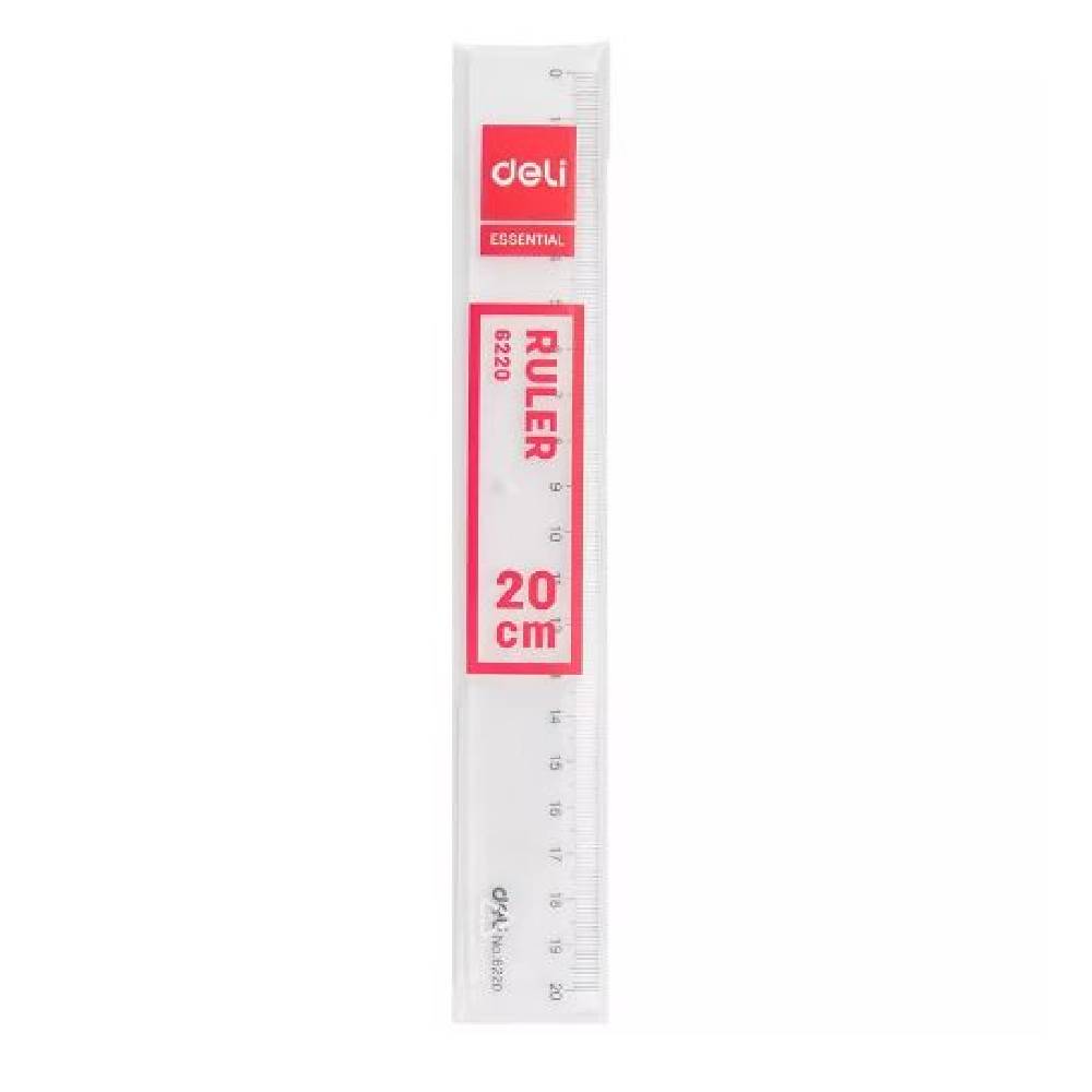 Deli Ruler 20 cm Transparent -6220