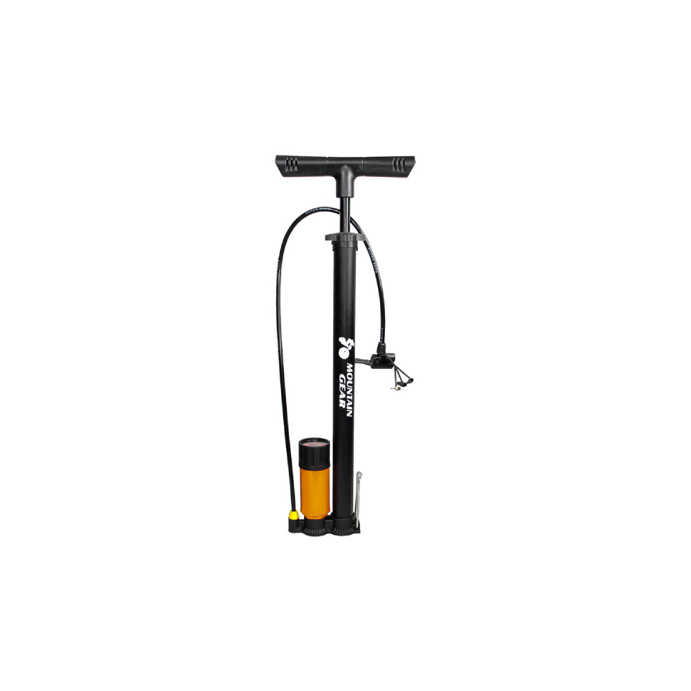 Mountain Gear Air Pump with Barometer, Bicycle Pump - Black