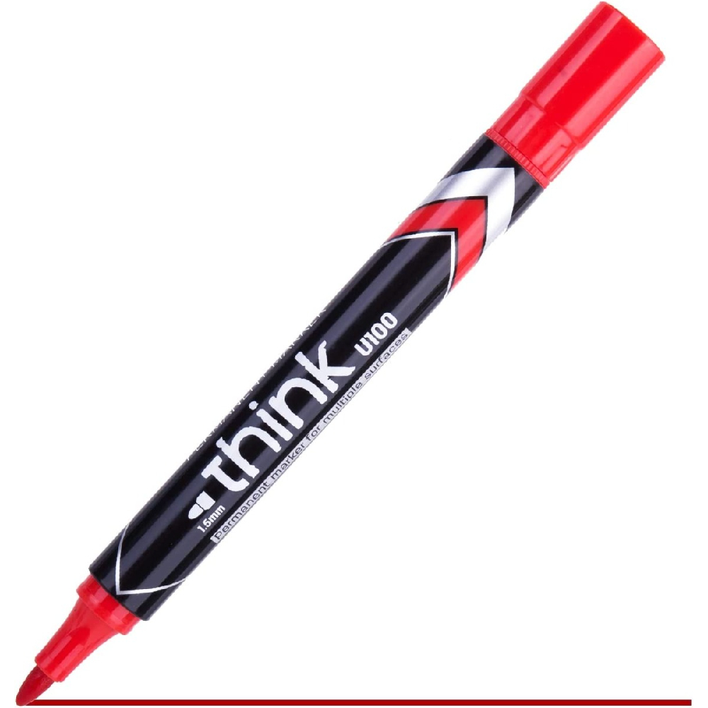 Deli Think 1.5 mm Permanent Marker, Red