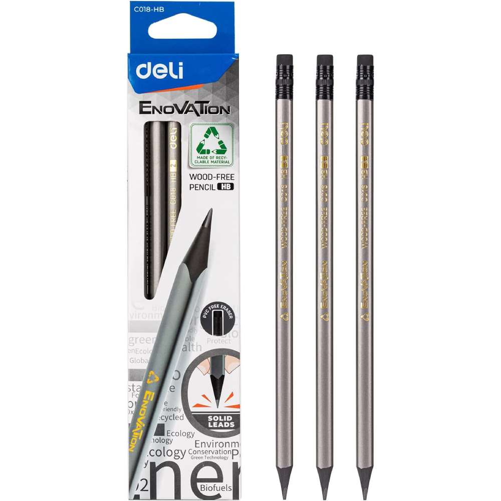 Deli Enovation Pencil 12 Pieces Hb -EC018-HB