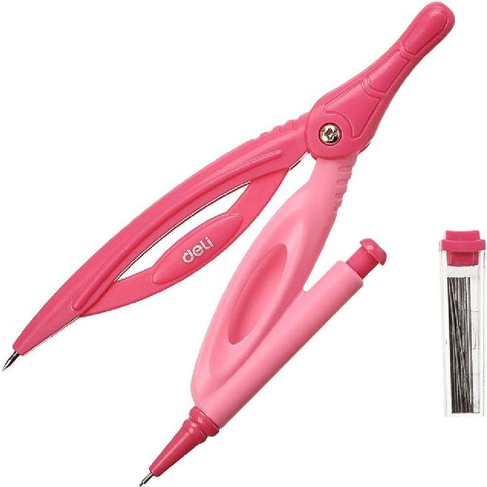 Deli Engineering Compass With Pencil, pink- EG20002