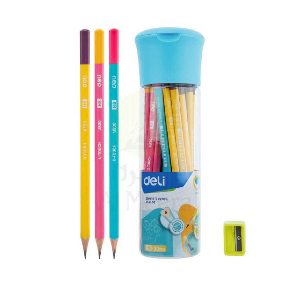 Deli Pencil HB - 30 Pieces ,Multiple colors,EU53006