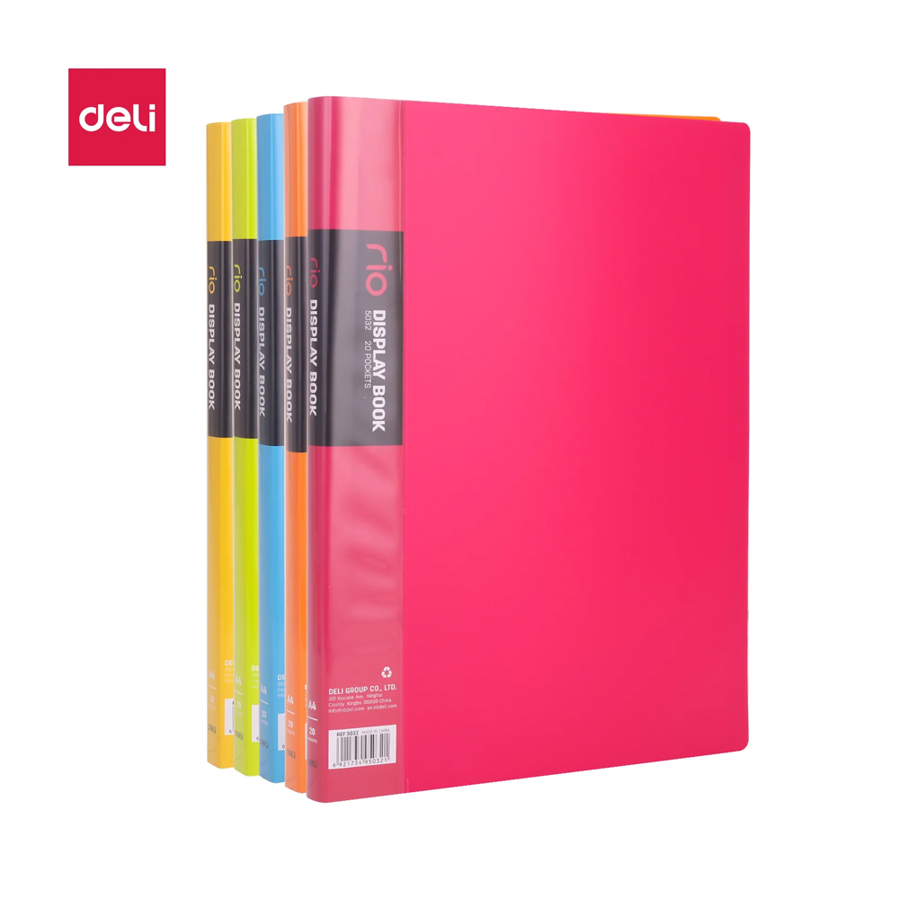 Deli Display Book, A4 Size, 10 Pockets ,Phosphorescent Colours- E5031