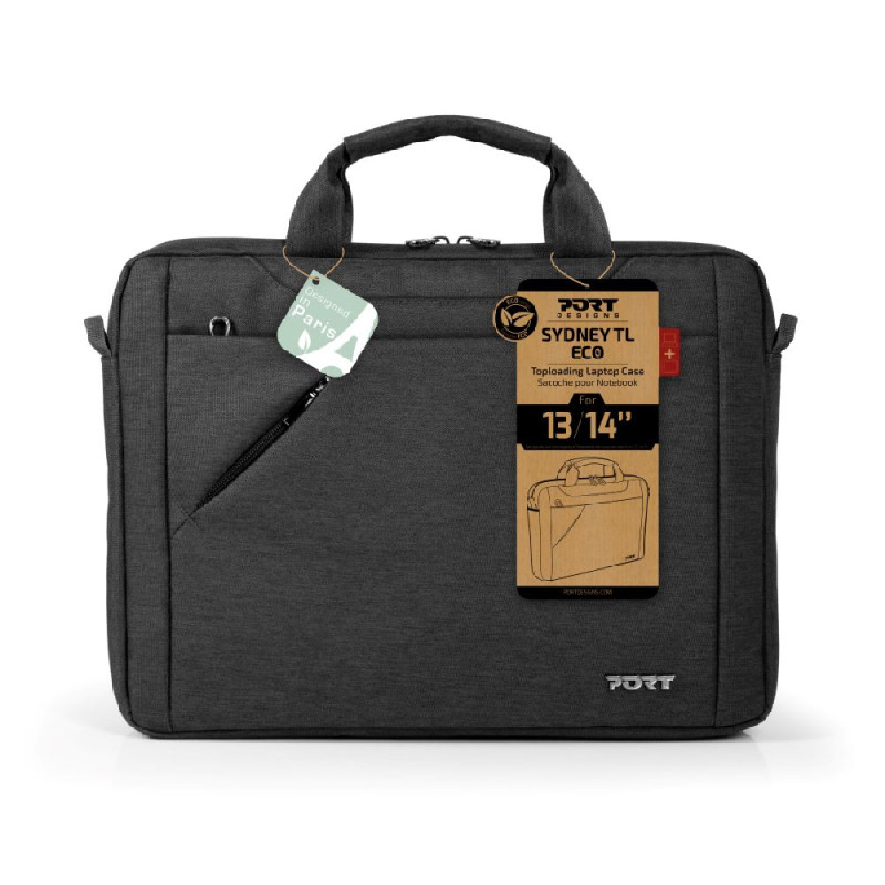 SYDNEY ECO 13/14 Black Laptop Bag - Sustainable & Functional