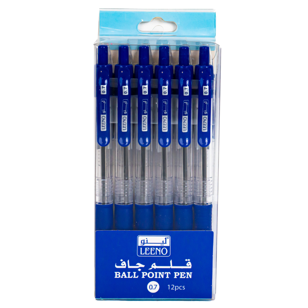 Leeno Ball Point Pen 0.7mm, 12 Pcs, Blue