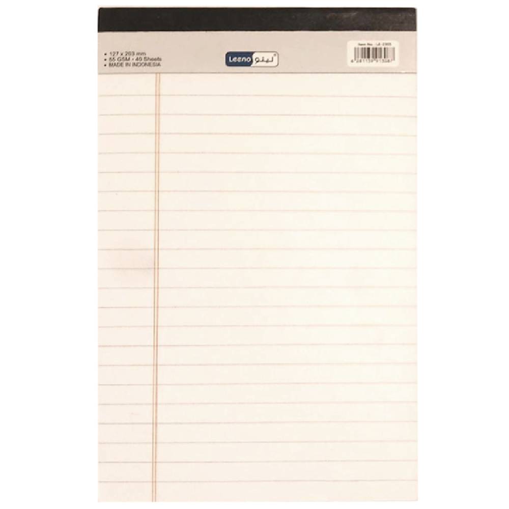 Leeno Legal Pad Writing Pad LE-2305, 5x8 cm, 40 Sheets, White