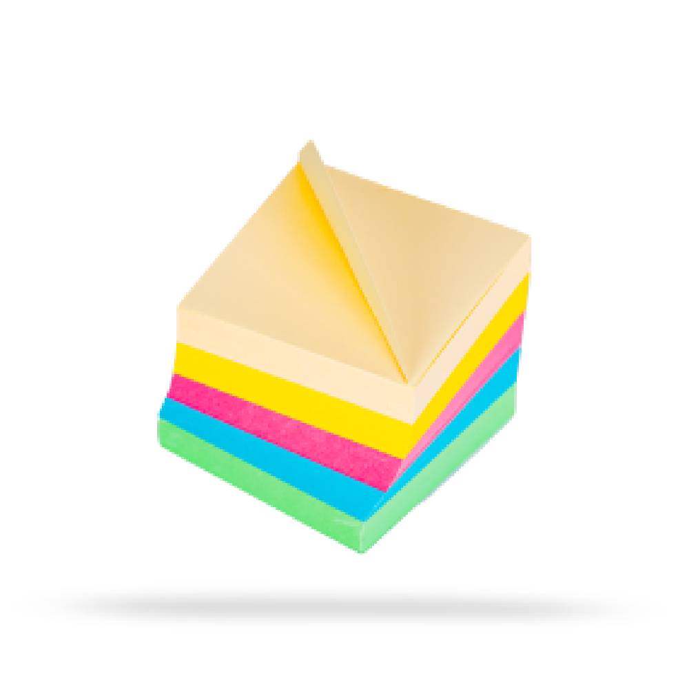 Leeno Sticky Notes Memo Cube LE-20326, Multicolors, 7x7 cm