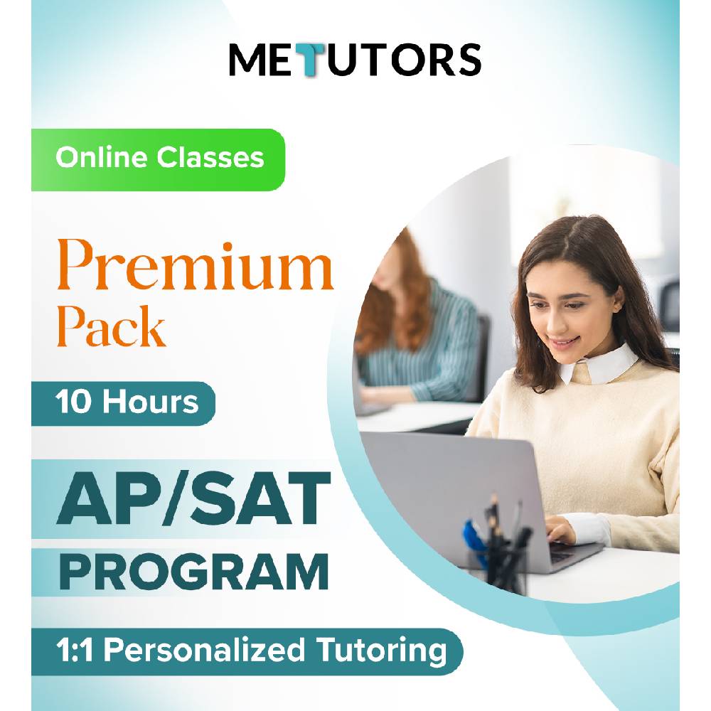 Metutors 1:1 Personalized Tutoring for AP/SAT Students, Premium Pack 10 Hours Online , For All Subjects, Free 24/7 AI Assistant Access