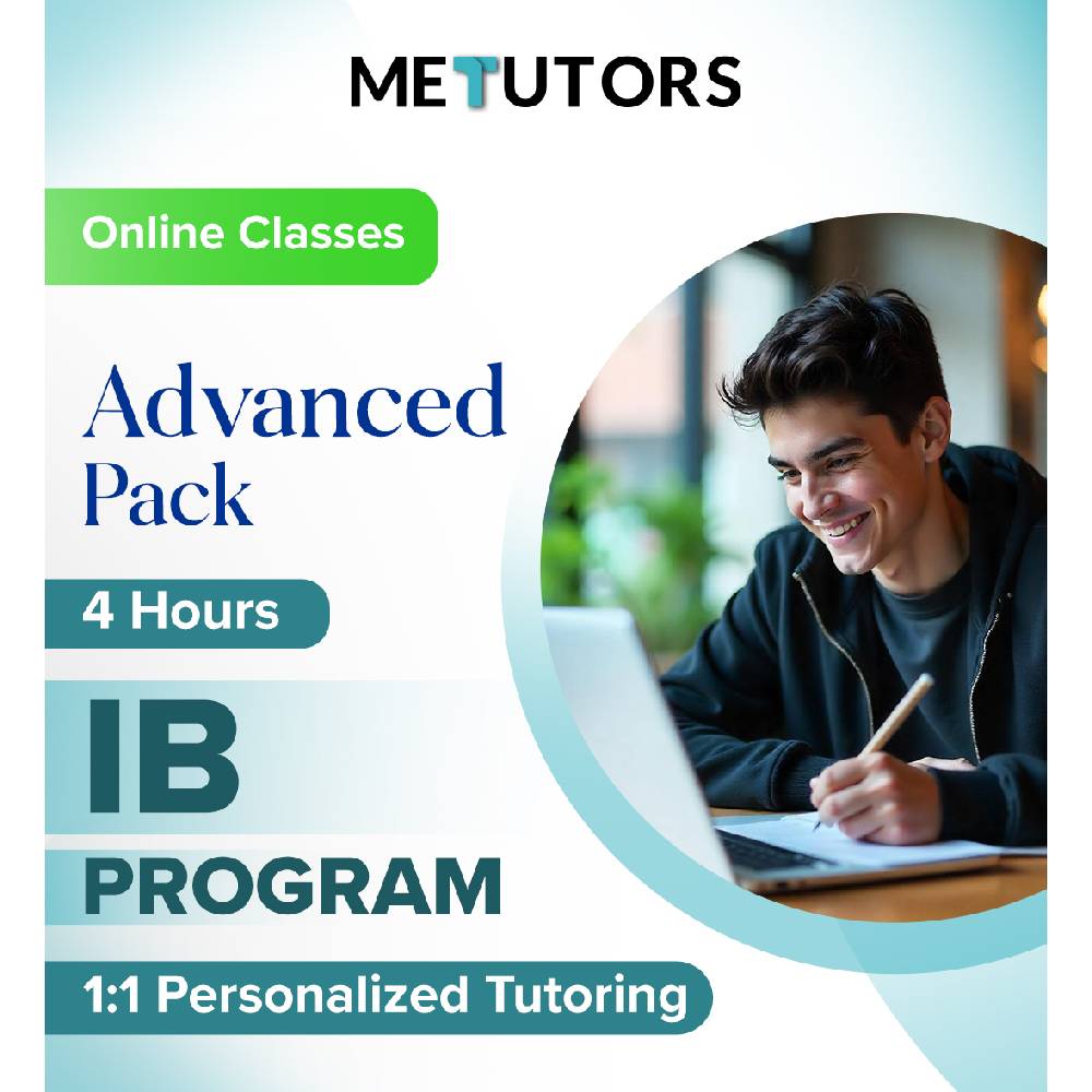 Metutors 1:1 Personalized Tutoring for IB Students, Advanced Pack 4 Hours Online , For All Subjects, Free 24/7 AI Assistant Access