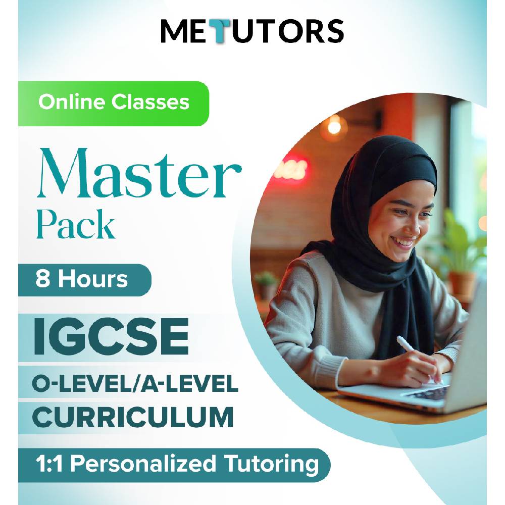 Metutors 1:1 Personalized Tutoring for  IGCSE/O-LEVEL & A-LEVEL Students, Master Pack 8 Hours Online , For All Subjects, Free 24/7 AI Assistant Access