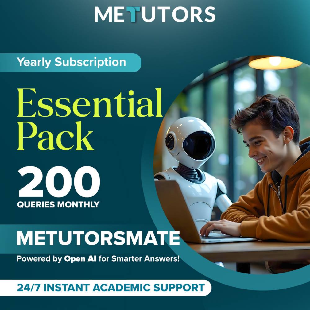 Metutors Mate AI Assistant Essential Pack Yearly Subscription, 200 Queries Monthly, For All Grades