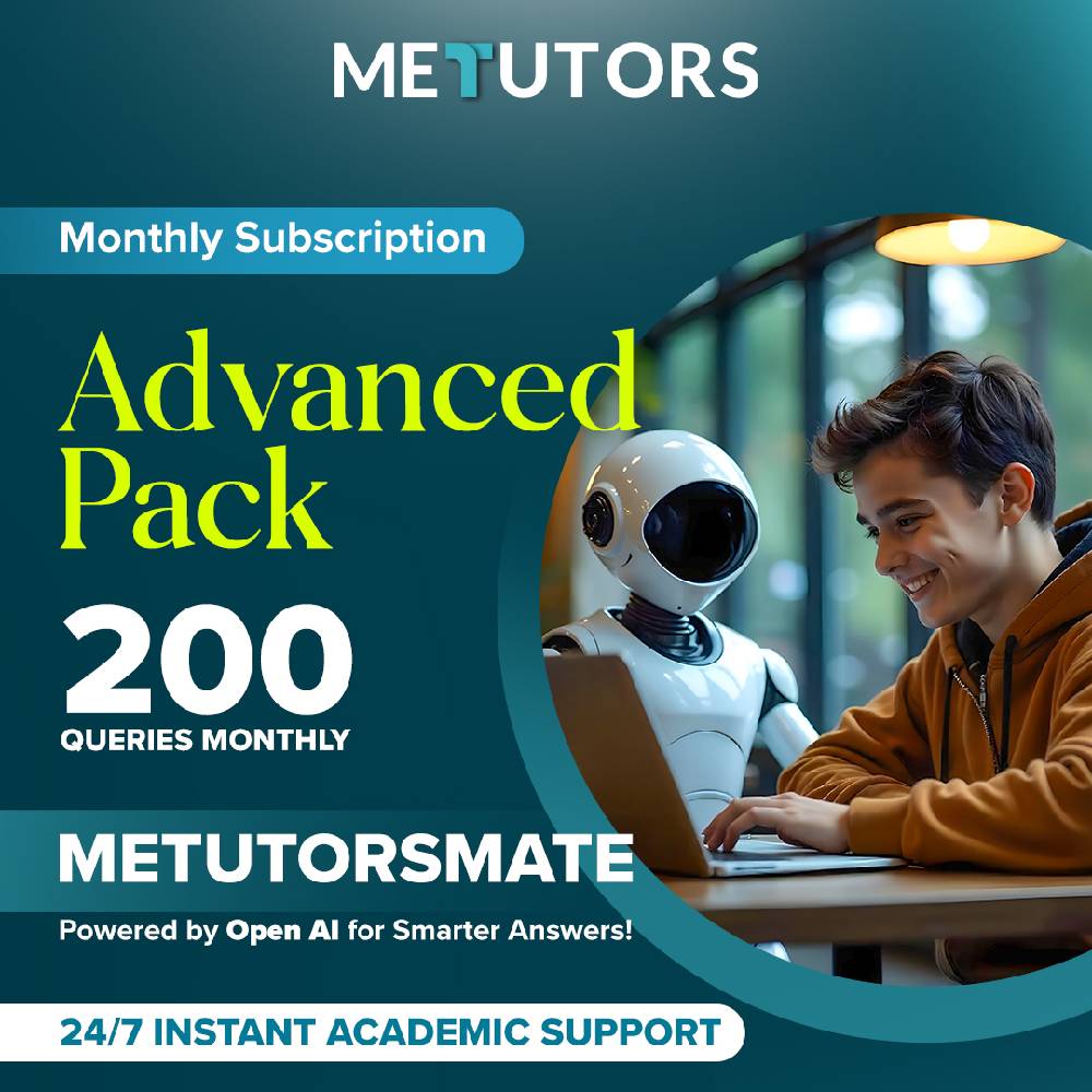 Metutors Mate AI Assistant Advanced Pack Monthly Subscription, 200 Queries Monthly, For All Grades