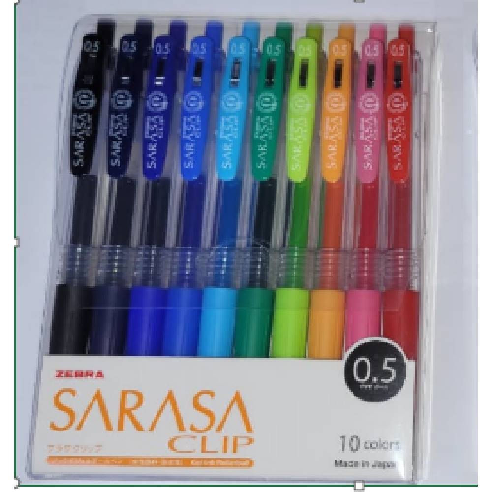ZEBRA SA-CLIP Pen 0.5mm 10-Color Set – Box of 10