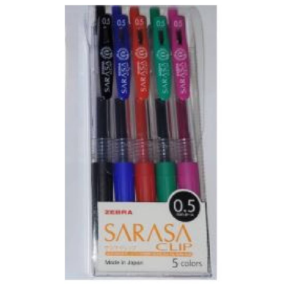 Zebra SA-CLIP Pen 0.5mm, Box Of 10 Pens 5 Colors