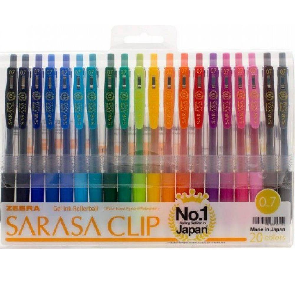 Zebra SA-CLIP Pen 0.7mm, Box Of 20 Different Colors